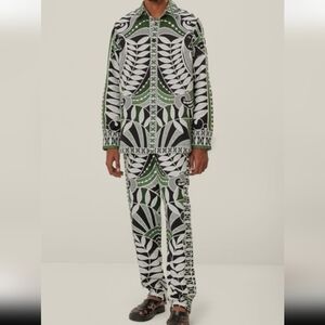 FARM Rio Black and Green Leaf Patterned Pants (Matching Shirt In Other Posting)